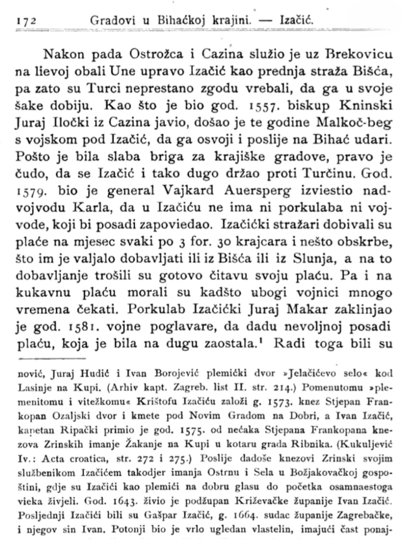 Treća stranica historijskog zapisa o odbrani Izačića